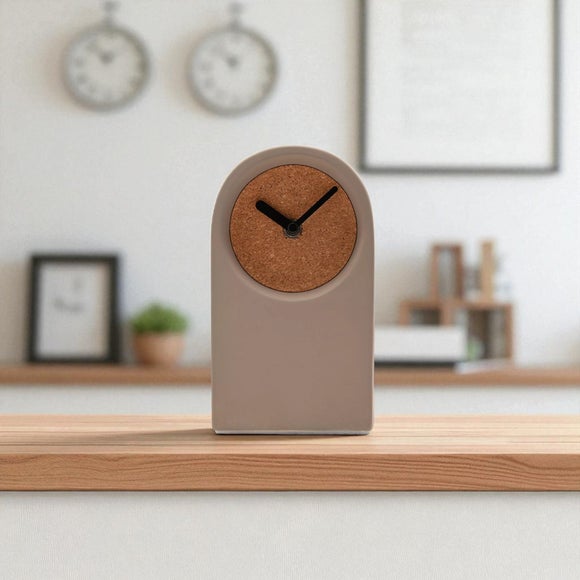 Interval Porcelain & Cork Arched Desk Clock