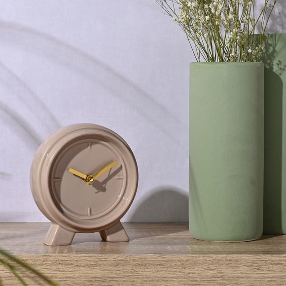 View Interval Ceramic Round Mantel Clock View Interval Ceramic Round Mantel Clock
