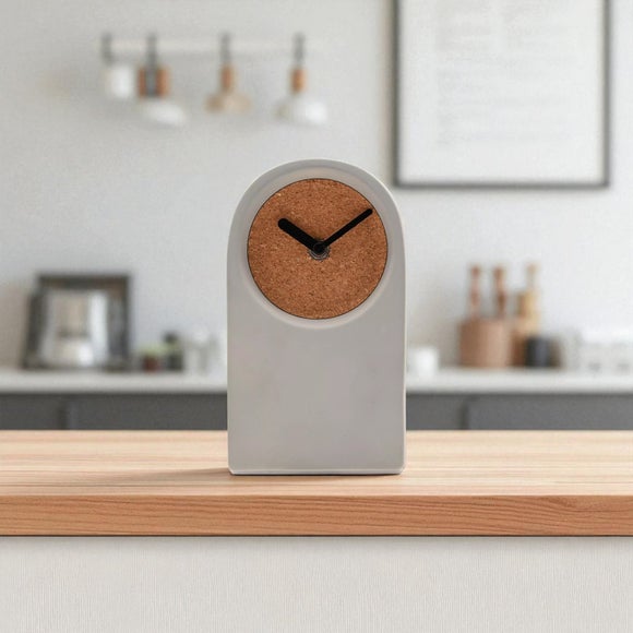 Interval Porcelain & Cork Arched Desk Clock