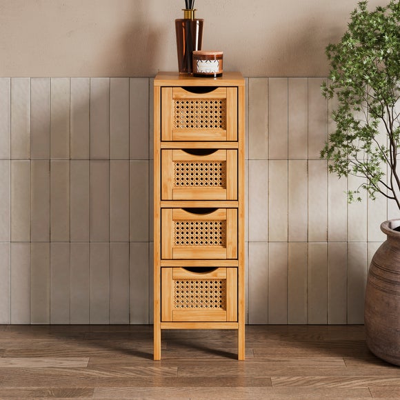 Avani 4 Drawer Storage Unit, Bamboo
