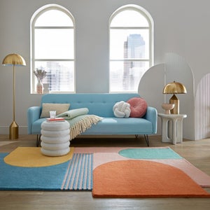 Lozenge Abstract Shaped Wool Rug