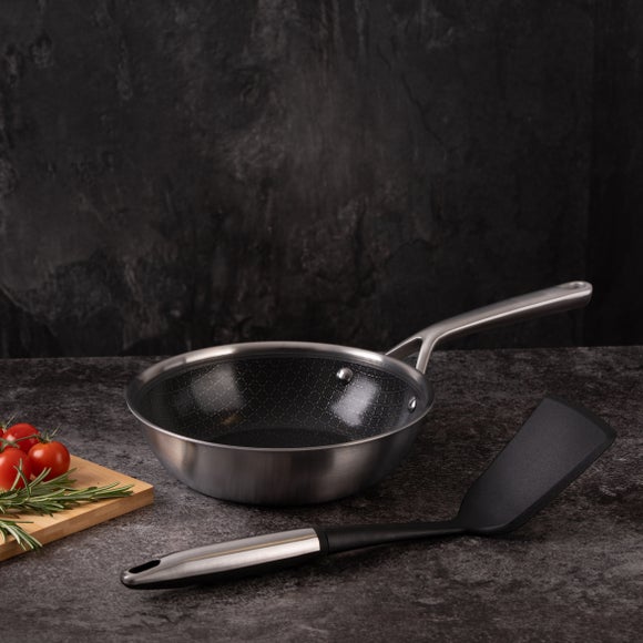Textured Triply Stainless Steel Frying Pan