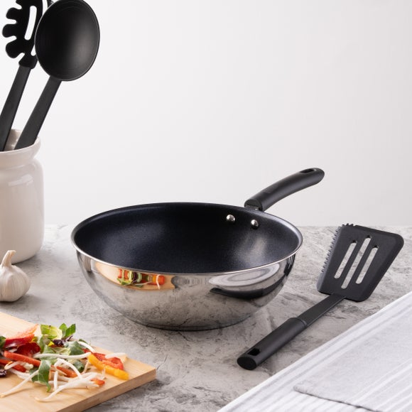 Stainless Steel Stir Fry Pan, 26cm