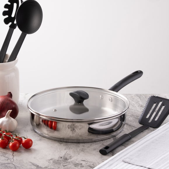 Stainless Steel Covered Uncoated Saute Pan, 26cm
