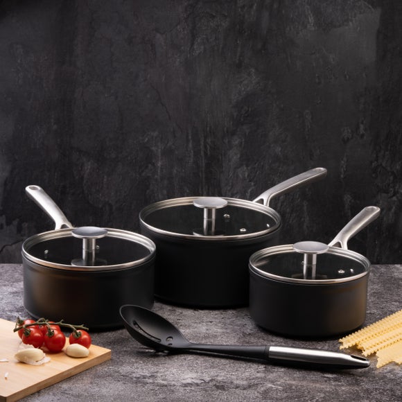 Hard Anodised Aluminium 3 Piece Pan Set