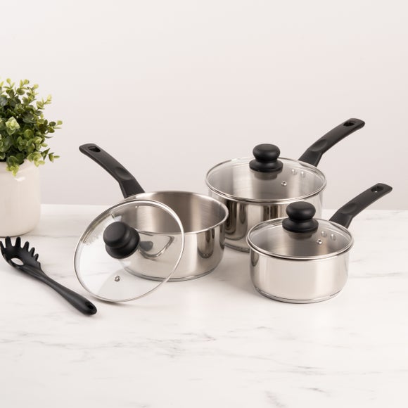 Essentials Stainless Steel 3 Piece Pan Set