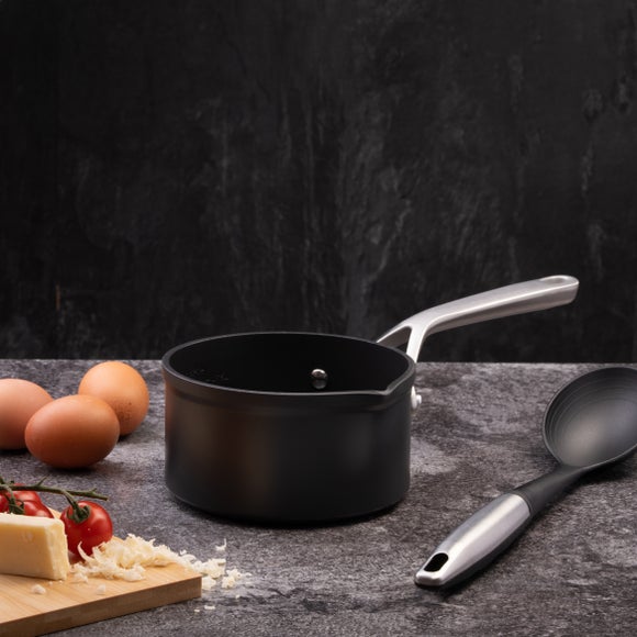 Hard Anodised Aluminium Milk Pan, 14cm