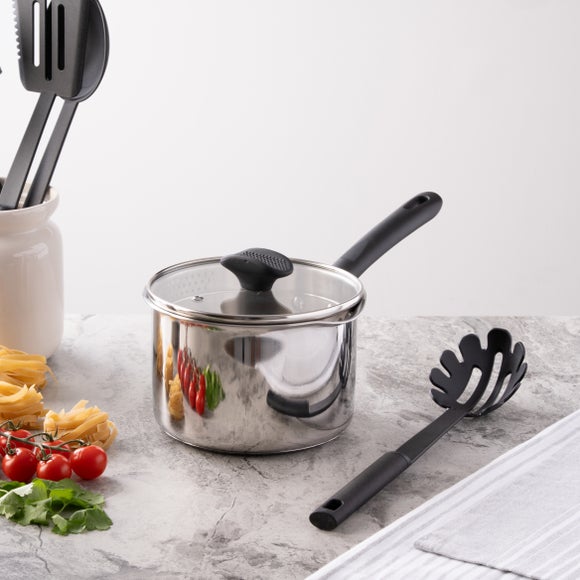 Stainless Steel Covered Saucepan, 16cm