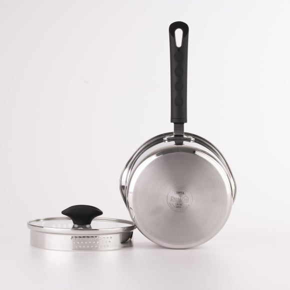 Stainless Steel Covered Saucepan, 16cm Silver