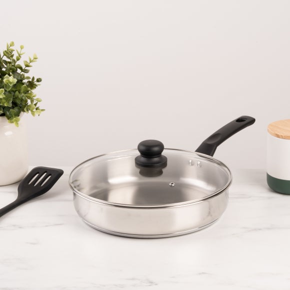 Essentials Stainless Steel Saute Pan, 28cm