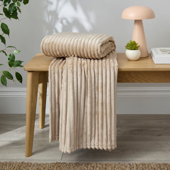 Ribbed Fleece Throw 200cm x 200cm