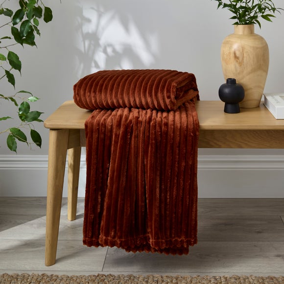 Ribbed Fleece Throw 200cm x 200cm