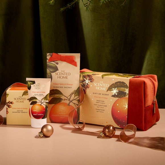 The Scented Home Winter Spice and Orange Diffuser, Hand Cream and Scented Sachet Gift Set