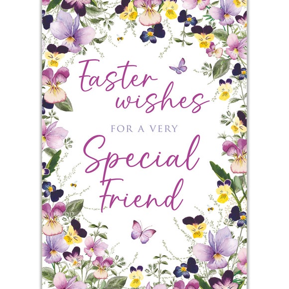 Pansies Border Design Card