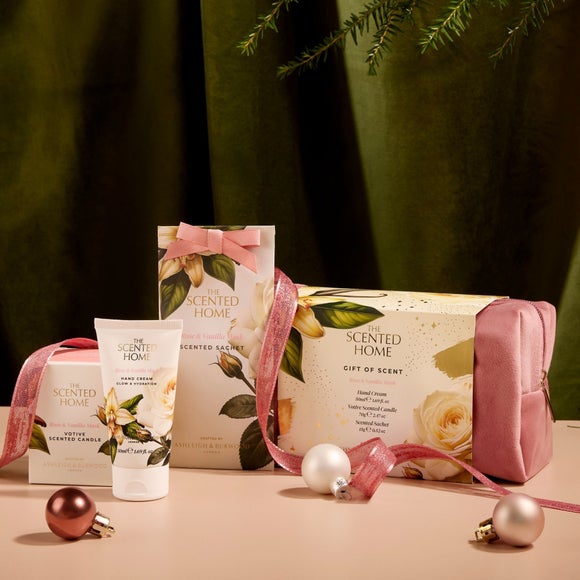 Click to view product details and reviews for The Scented Home Rose And Vanilla Musk Diffuser Hand Cream And Scented Sachet Gift Set.