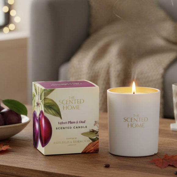 The Scented Home Velvet Plum and Oud Candle
