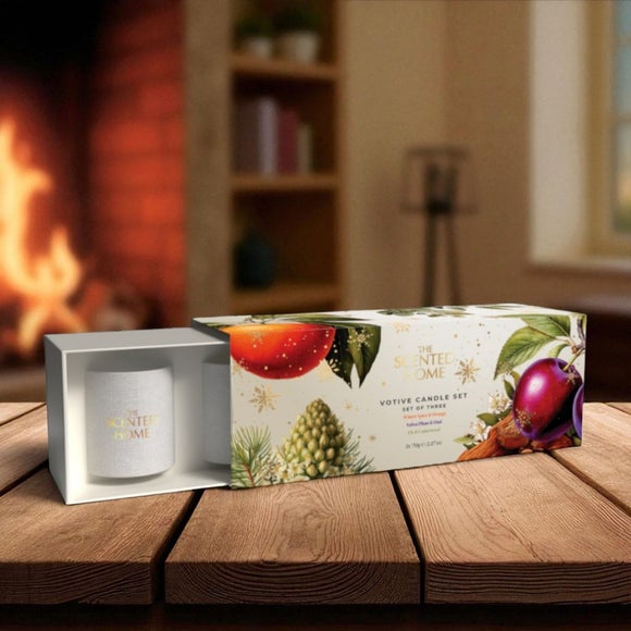 The Scented Home Velvet Plum & Oud and Cedarwood Winter Spice & Orange Diffuser Gift Set