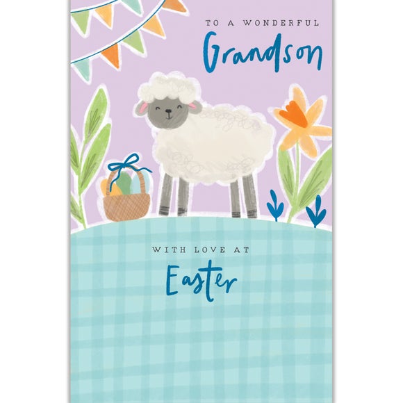 Grandson Easter Sheep Card