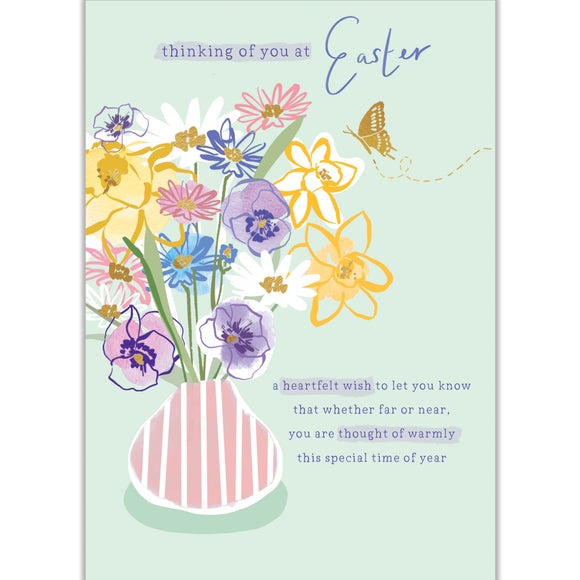 Thinking Of You Floral Vase Card