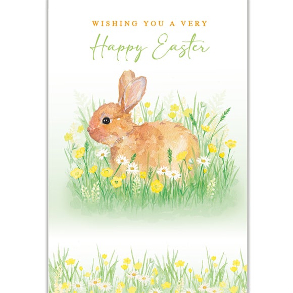Happy Easter Bunny In Flowers Card Pack