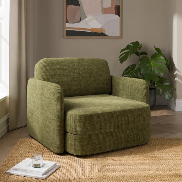 Kinsley Ribbed Chenille Fold Out Single Sofa Bed