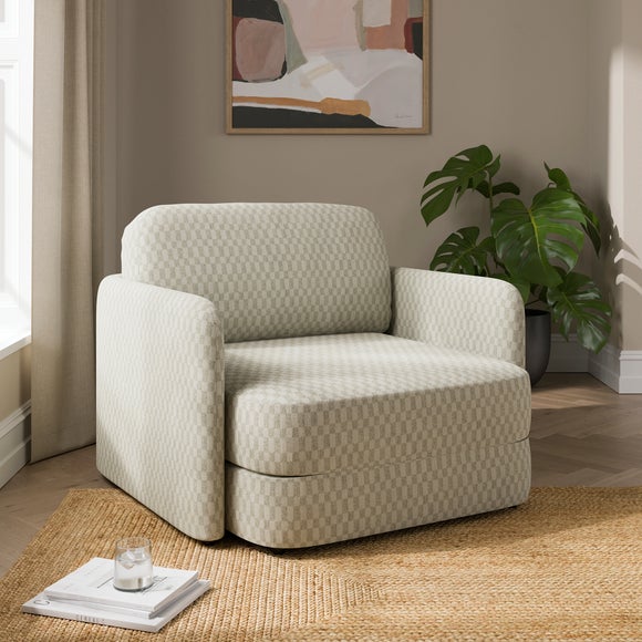 View Kinsley Checkerboard Chenille Fold Out Single Sofa Bed View Kinsley Checkerboard Chenille Fold Out Single Sofa Bed