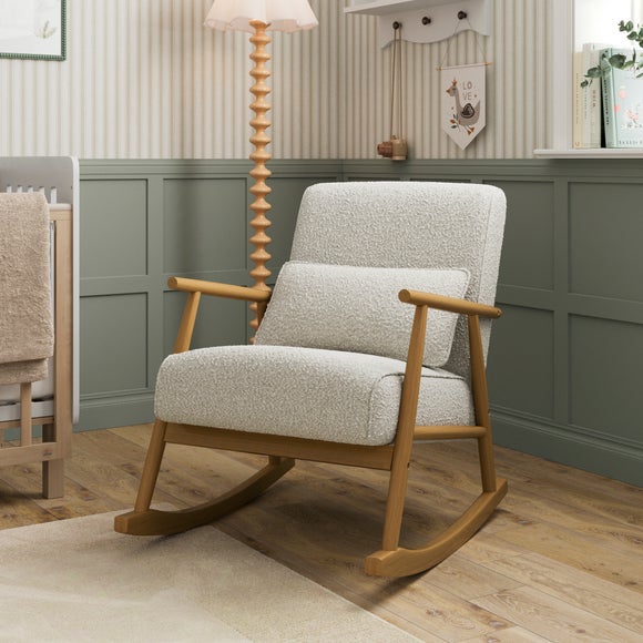 Alpine Boucle Spindle Rocking Chair