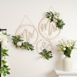 Mr & Mrs Floral Wall Hoops
