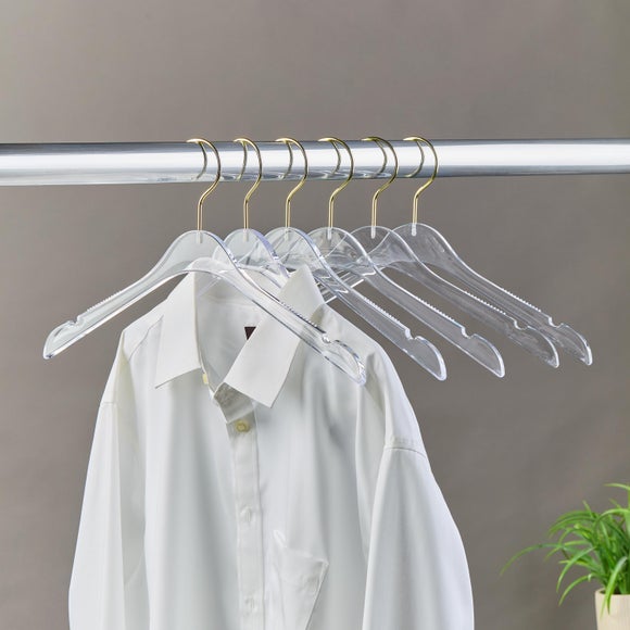 View Set Of 6 Crystal Acrylic Hangers View Set Of 6 Crystal Acrylic Hangers