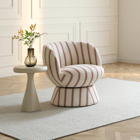 Tulip Folkstone Stripe Curved Swivel Accent Chair
