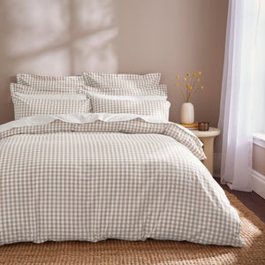 Portloe Woven Gingham 100 Cotton Duvet Cover & Pillowcase Set