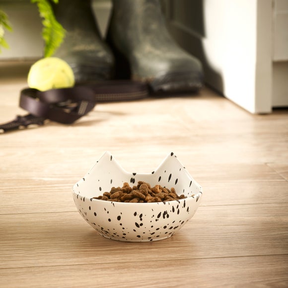 Monochrome Splatter Cat Bowl