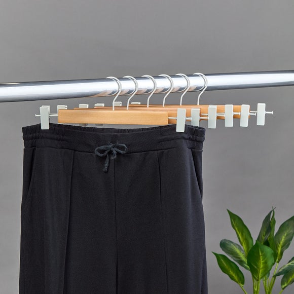 Set of 6 Wooden Bar Trouser Hangers