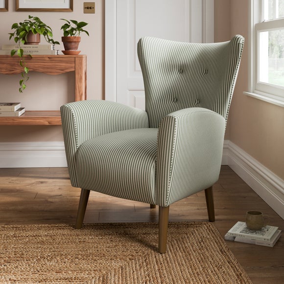 Sven Small Stripe Modern Wing Chair
