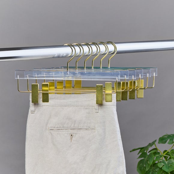 View Set Of 6 Crystal Acrylic Trouser Hangers View Set Of 6 Crystal Acrylic Trouser Hangers