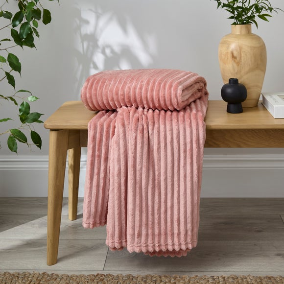 Ribbed Fleece Throw 200cm x 200cm