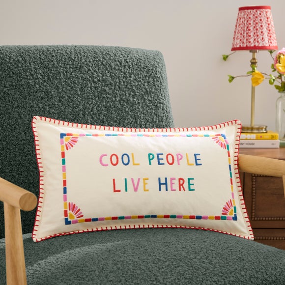 Cool People Cotton Rectangle Cushion