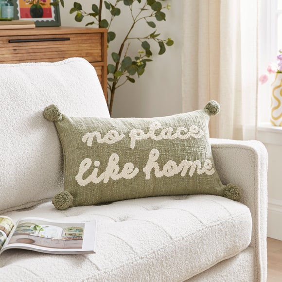 No Place Like Home Cotton Rectangle Cushion