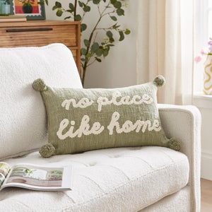 No Place Like Home Cotton Rectangle Cushion