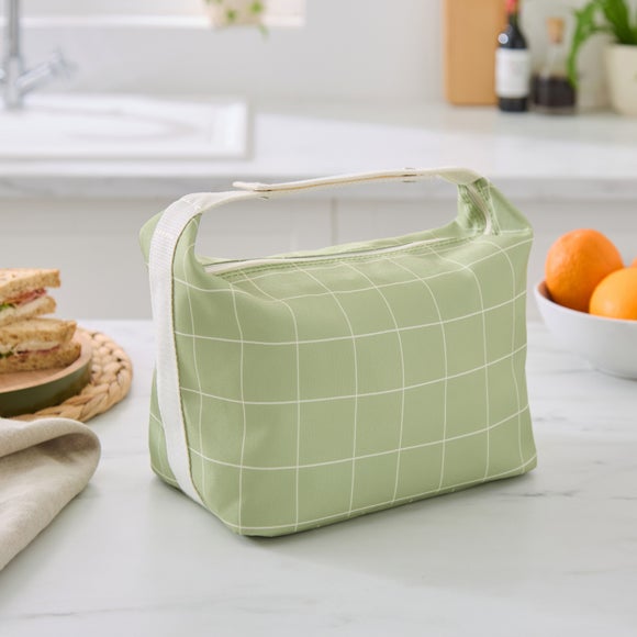 Adjustable Strap Check Lunch Bag
