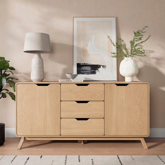 Edda Extra Wide Sideboard, Oak Effect
