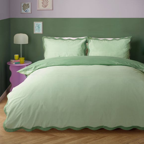 furn. Wigglescallop Polycotton Duvet Cover & Pillowcase Set