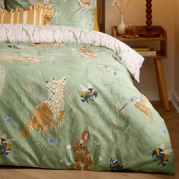 Photo 4 of Furn. Meadow Flora Polycotton Duvet Cover & Pillowcase Set
