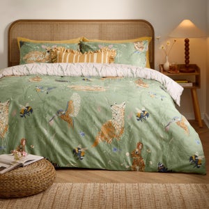 Furn. Meadow Flora Polycotton Duvet Cover & Pillowcase Set
