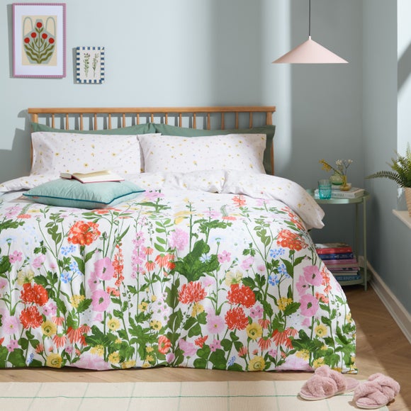 Furn. Cottage Garden Polycotton Duvet Cover & Pillowcase Set