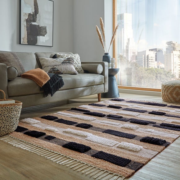 Medina Blocks Jute Blend Rug