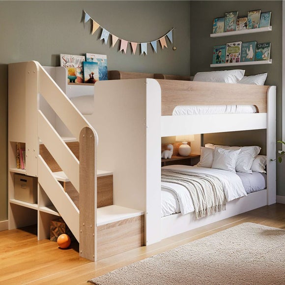 Zeno Staircase Bunk Bed Frame with Storage
