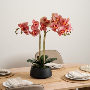Artificial Phalaenopsis Orchid In Black Pot
