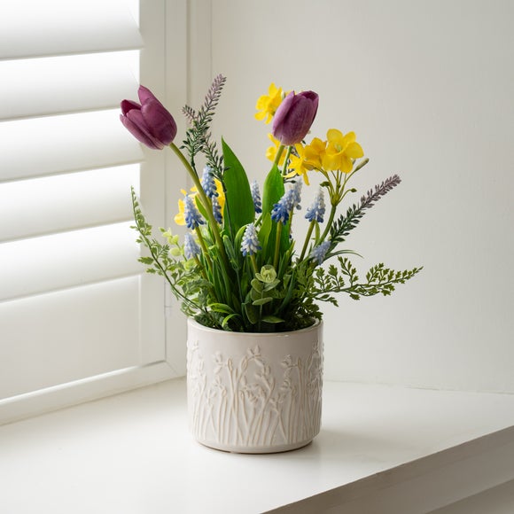 View Artificial Mixed Spring Planter View Artificial Mixed Spring Planter
