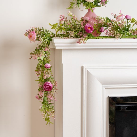 Click to view product details and reviews for Artificial Pink Rannunculus Garland.